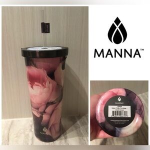 🆕MANNA - NWT - 24OZ FLORAL ROSES STAINLESS STEEL CHILLY TUMBLER / COLD HOT CUP